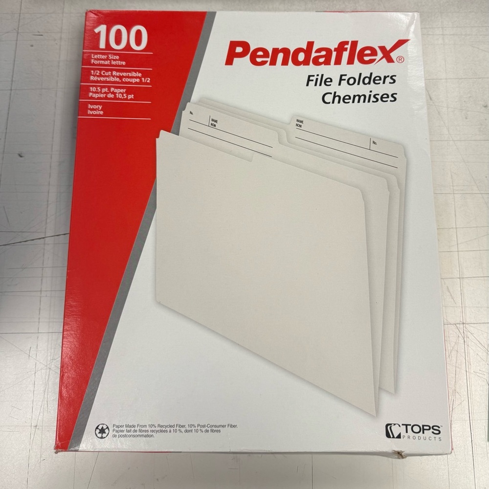 Pendaflex Ivory File Folders - New in box 81 pcs